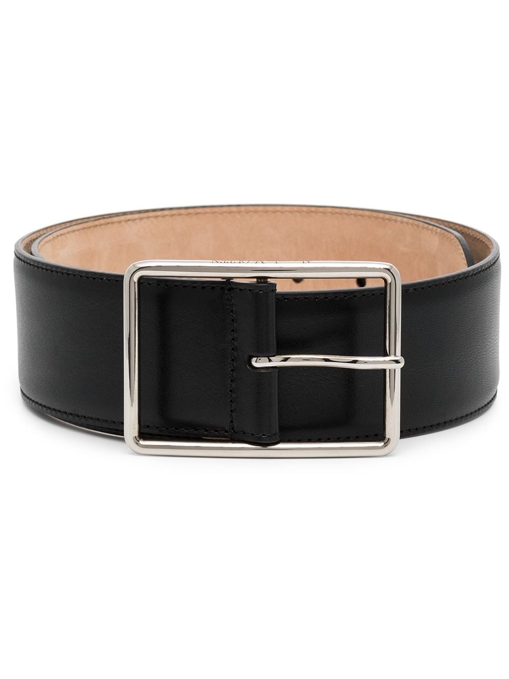 buckle-fastening leather belt - 1