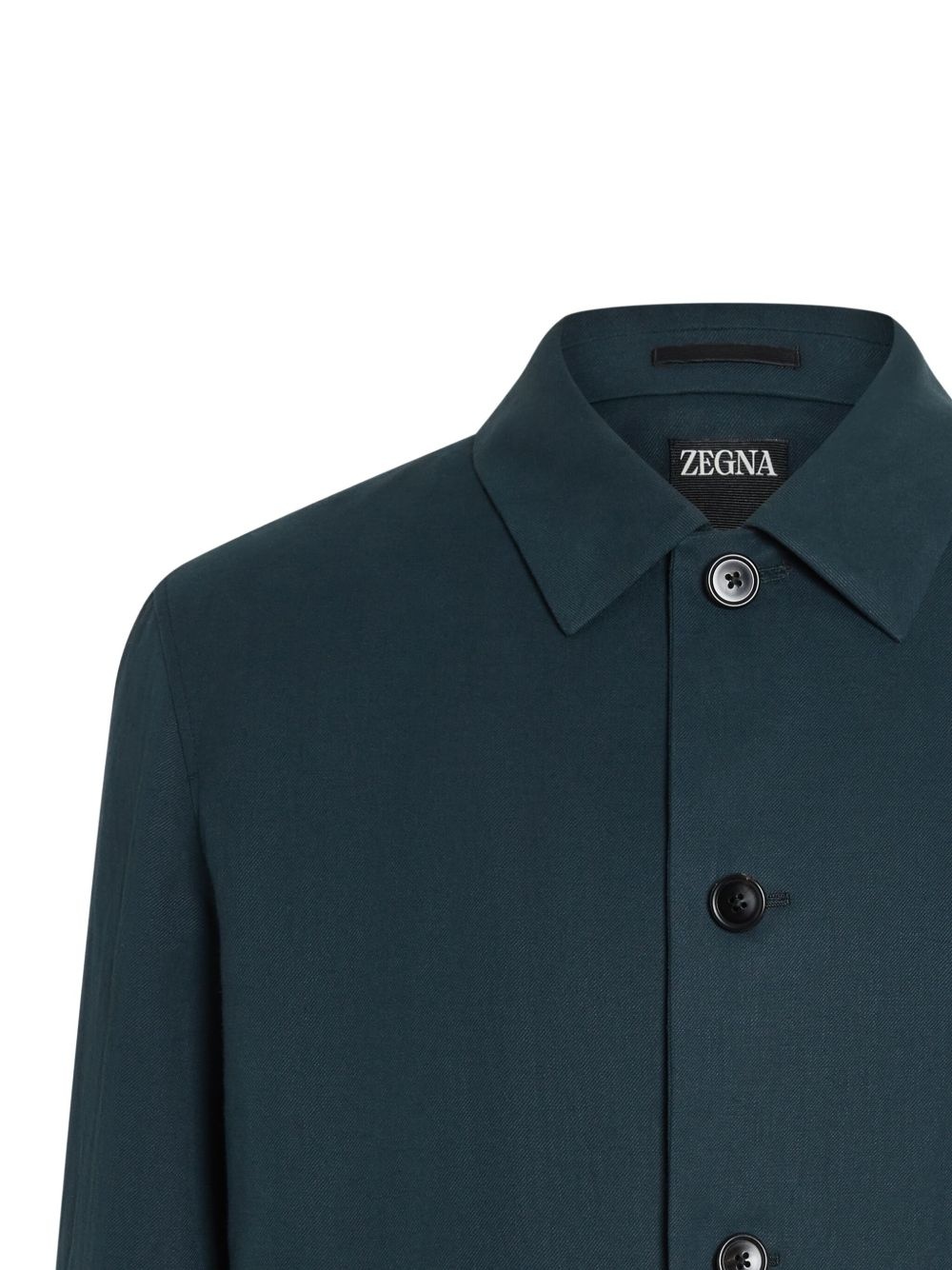 button-up linen jacket - 2