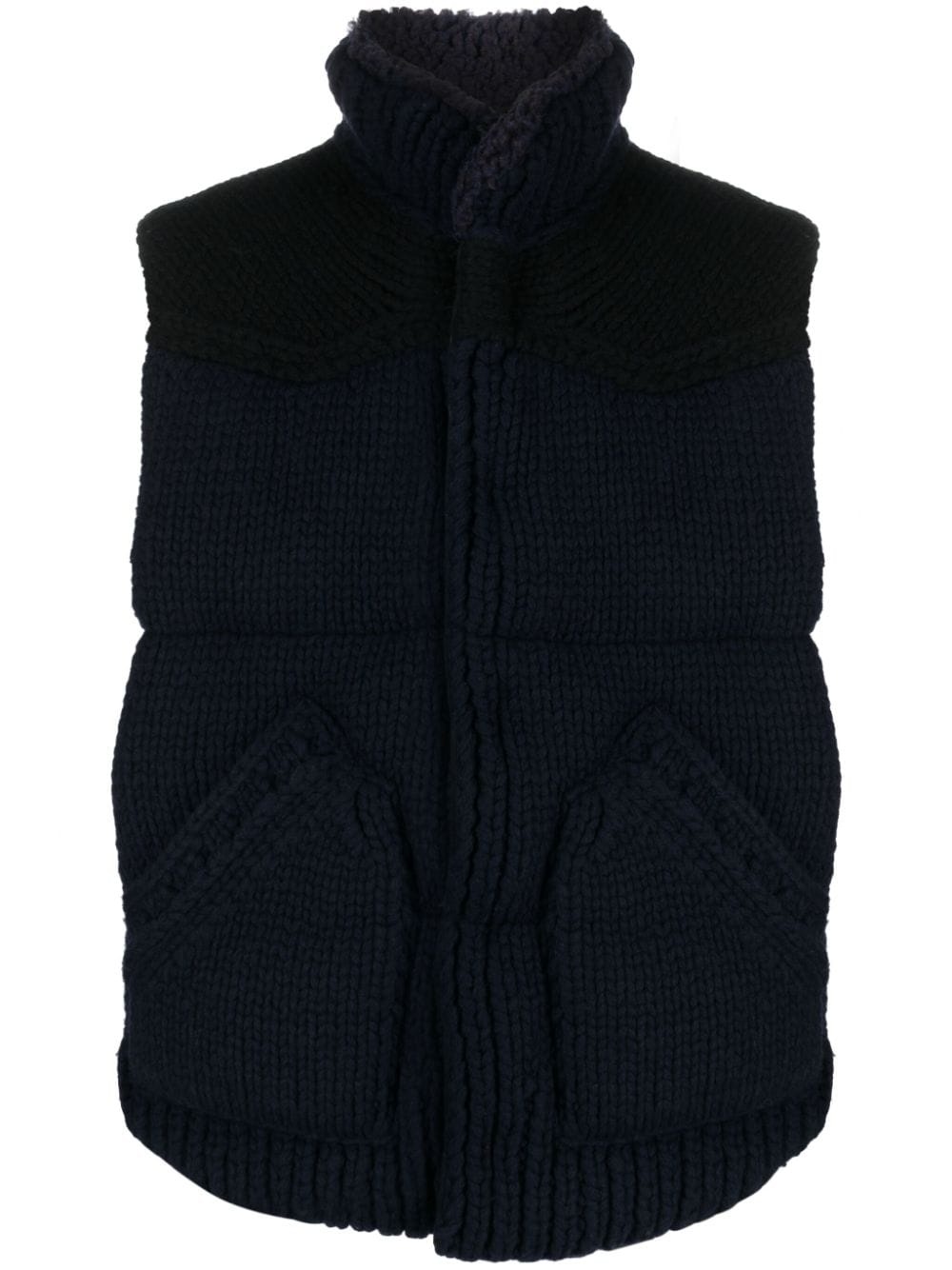 padded tricot wool gilet - 1