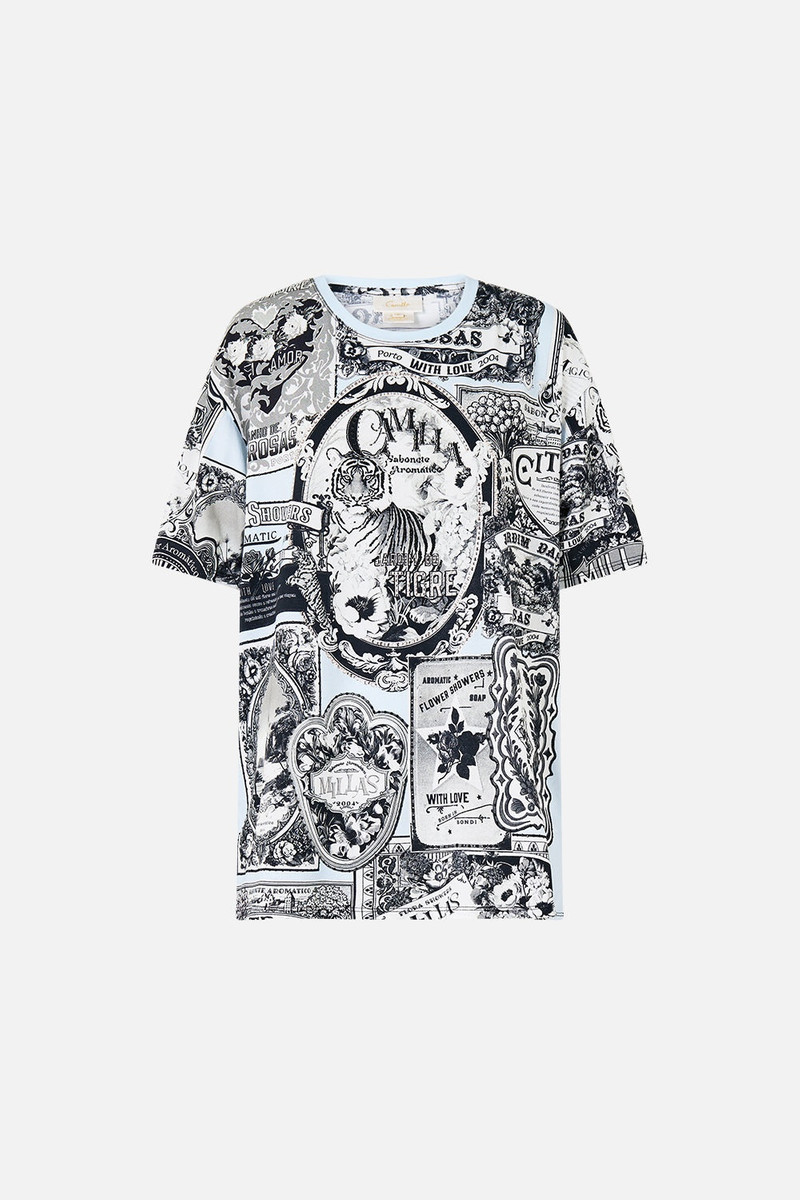 OVERSIZED BAND TEE - BLUE/BLK 1