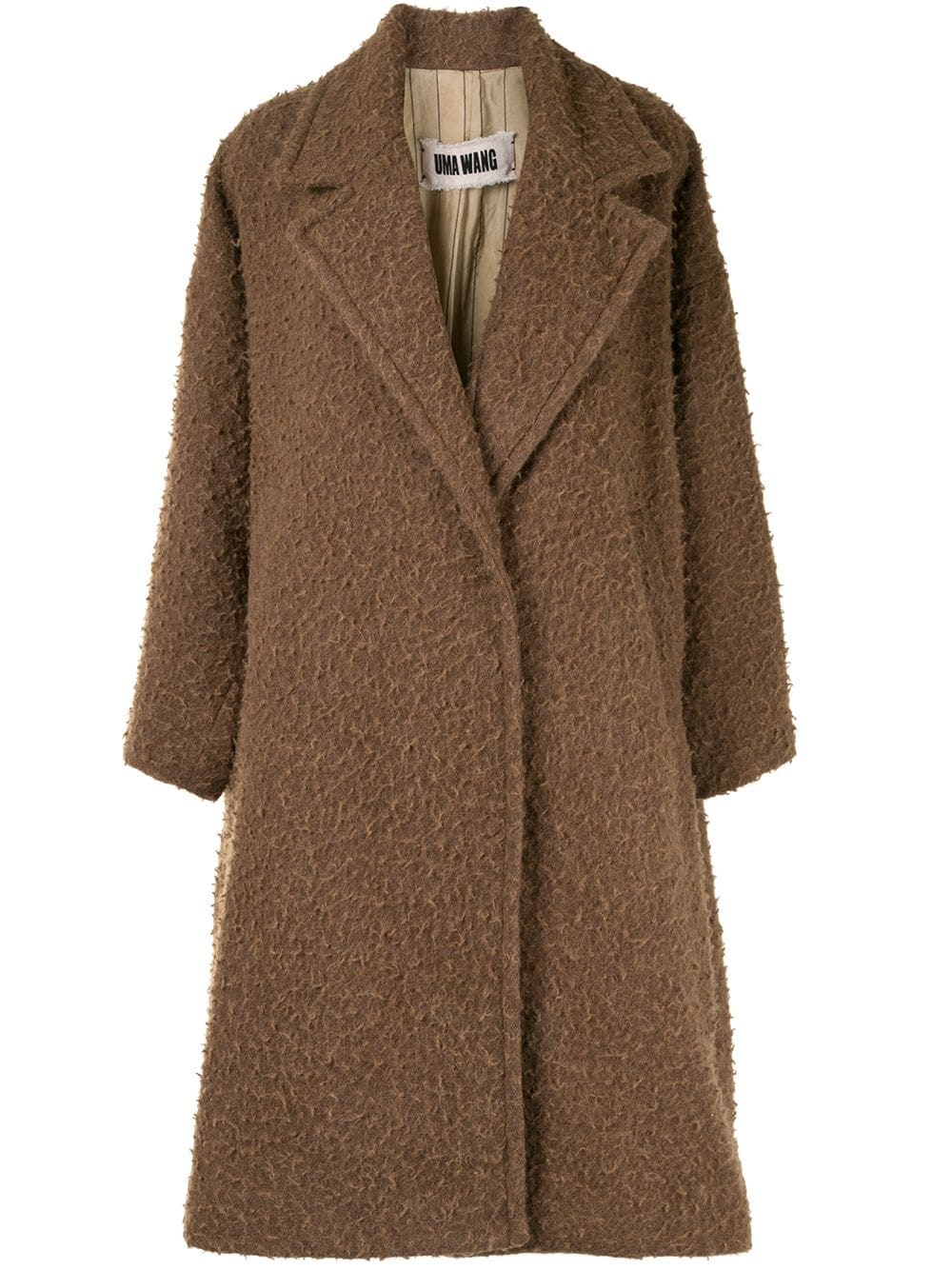 double-breasted shaggy coat - 1