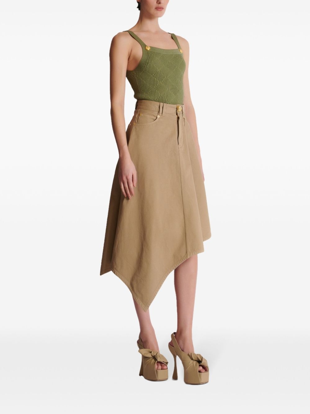 asymmetrical cotton skirt - 3