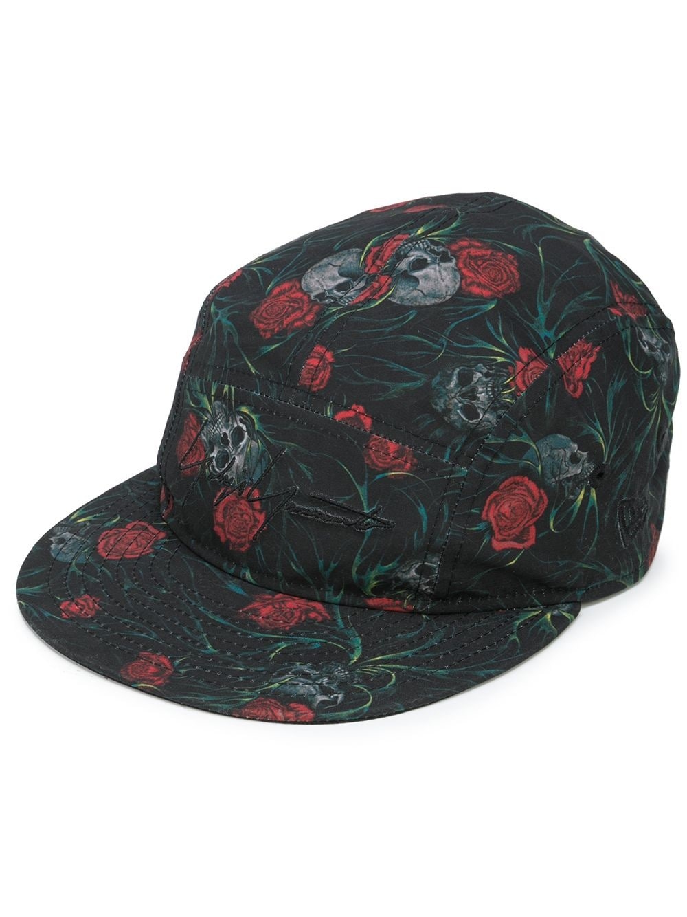 skull and rose-print cap - 1