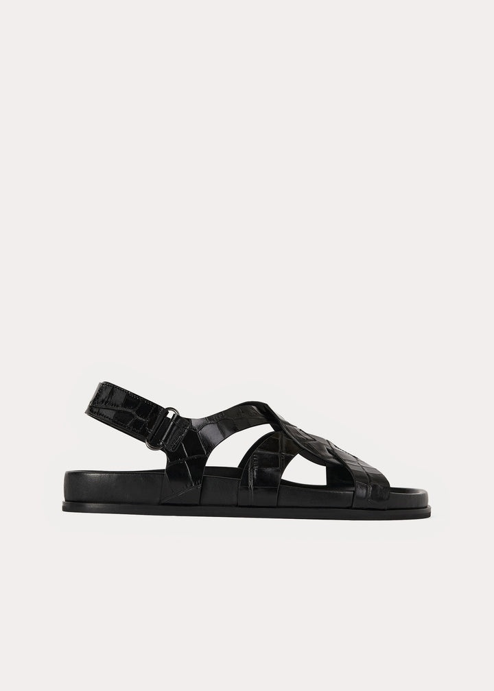 The Chunky Sandal black croco - 7