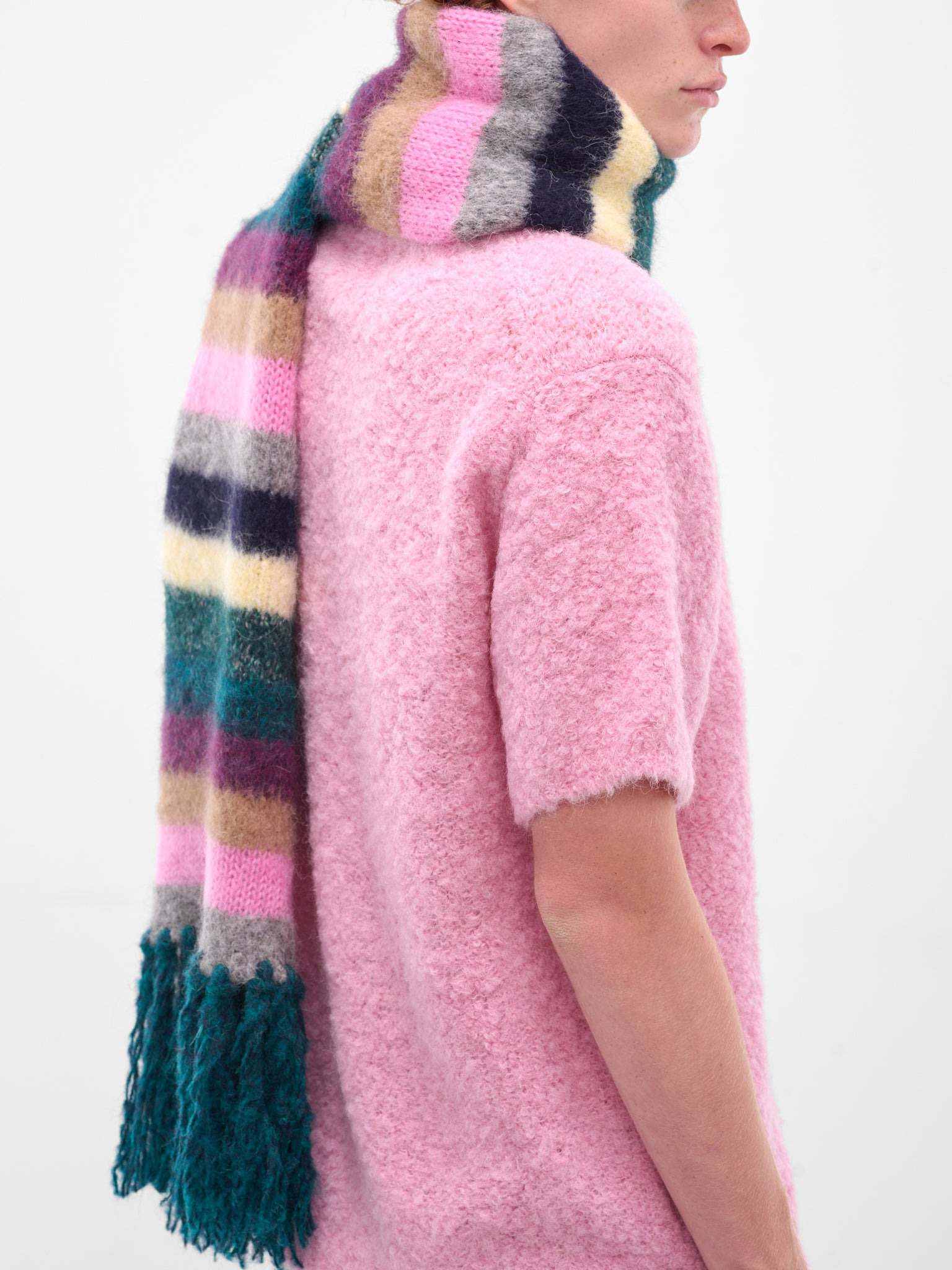 Multi-Color Striped Alpaca Scarf - 4