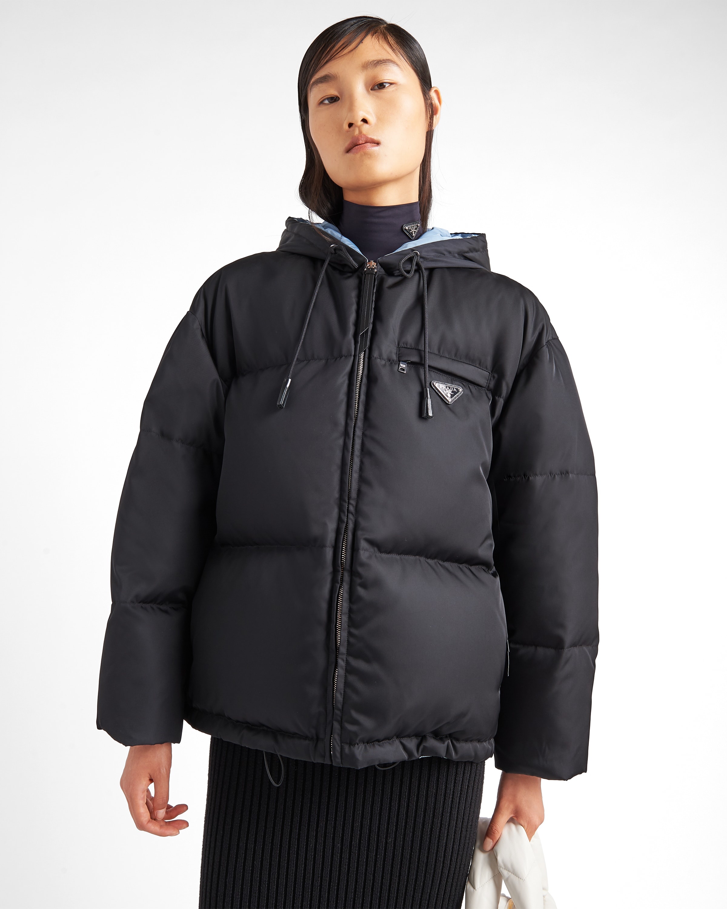 Re-Nylon Gabardine hooded down jacket - 3