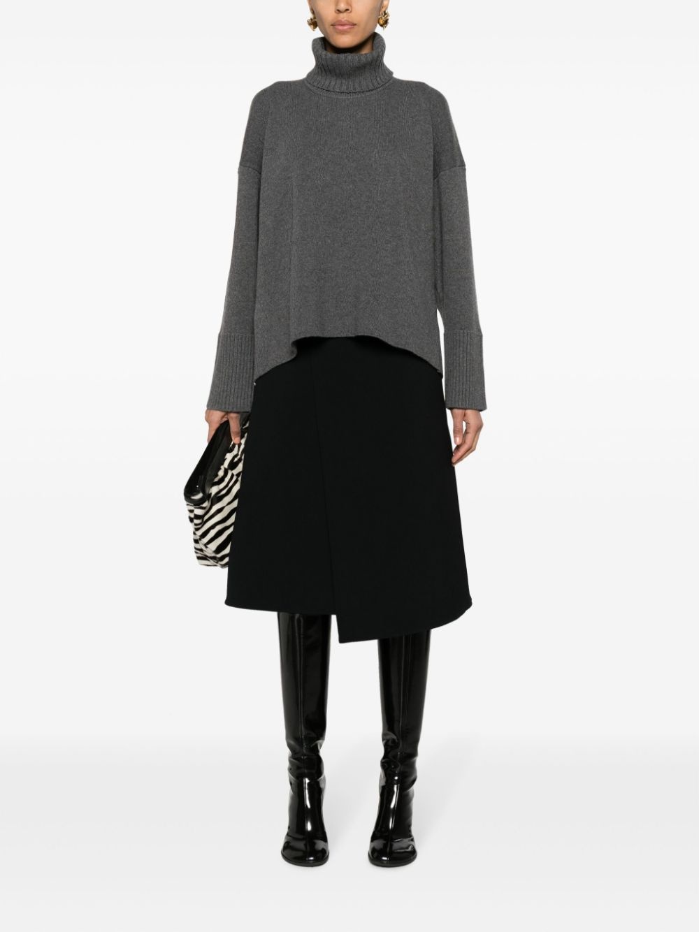 roll-neck cashmere-blend jumper - 2
