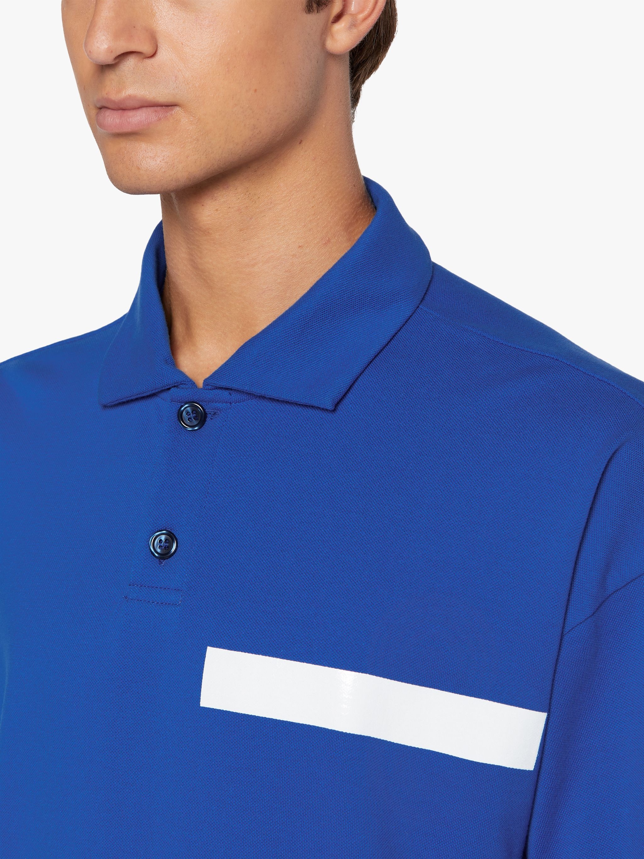 BLUE COTTON CUTAWAY COLLAR POLO SHIRT | GJM-215 - 5