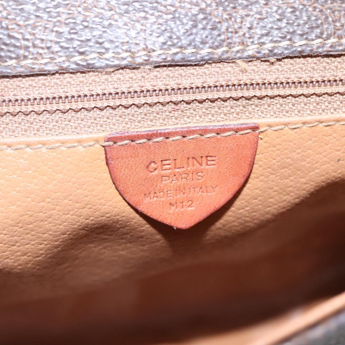 CELINE Macadam Canvas Shoulder Bag Pvc Brown Gold - 12