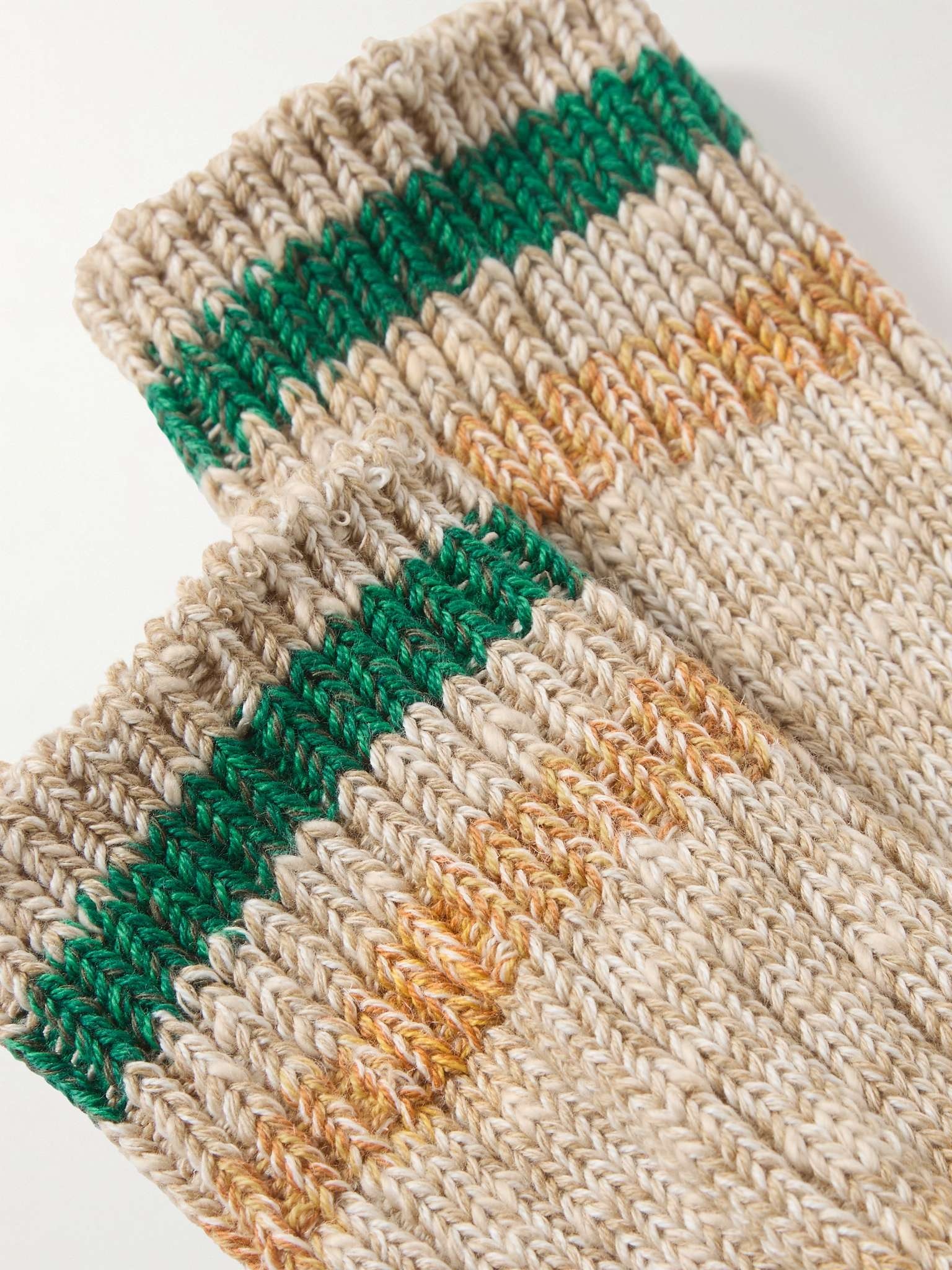 Intarsia Cotton and Hemp-Blend Socks - 2