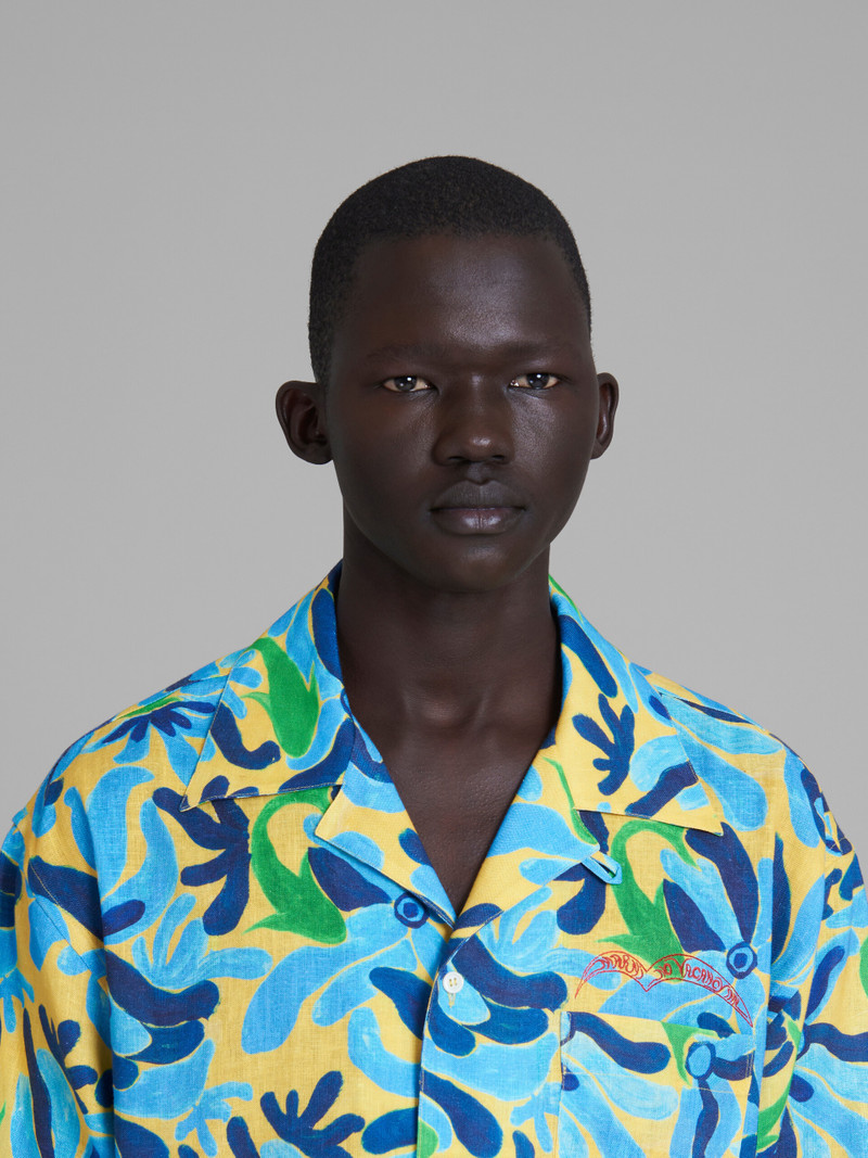 MARNI X NO VACANCY INN - GAUZE SHIRT WITH CHIPPY FISHES PRINT 4