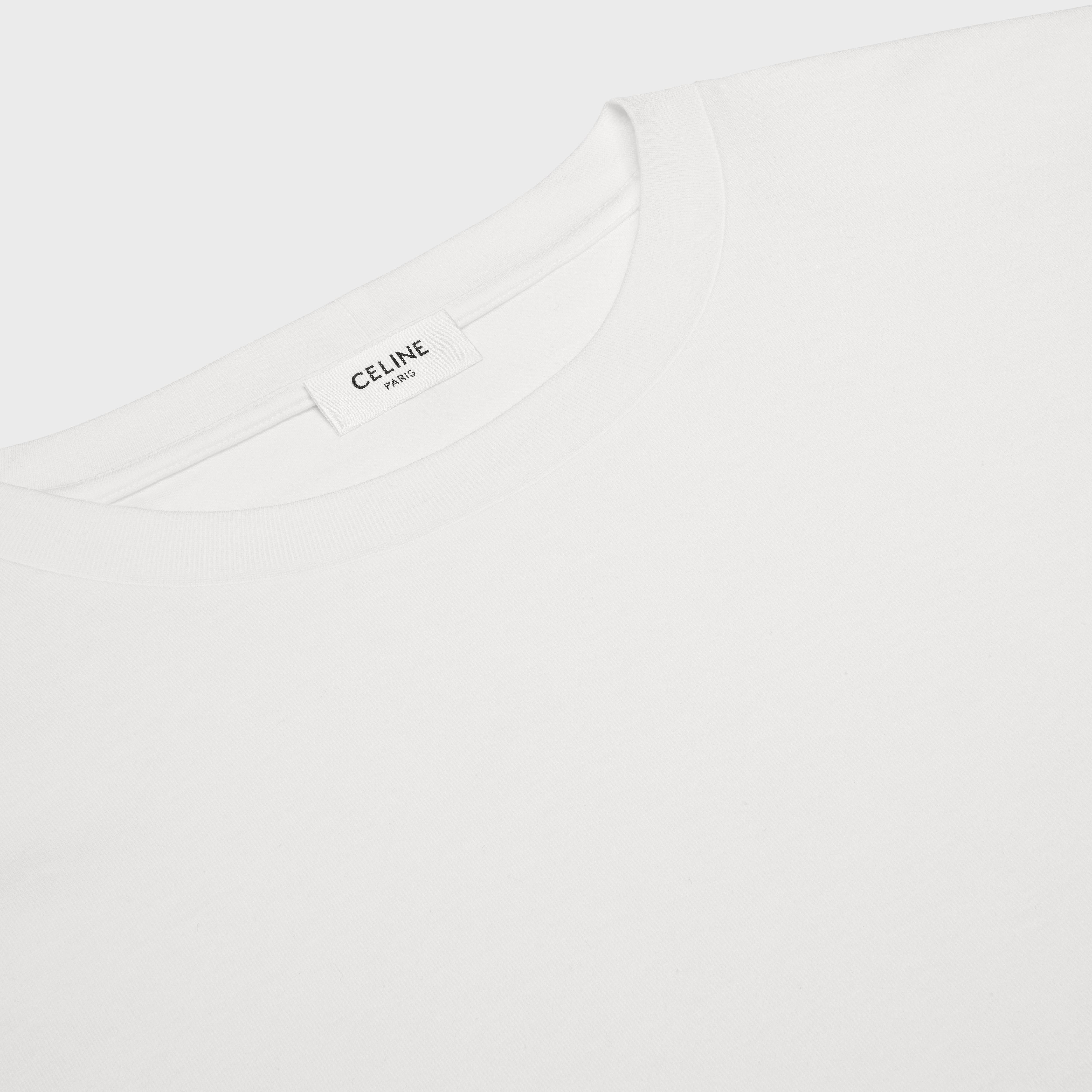 CELINE｜SHORT-SLEEVED ROUND NECK T-SHIRTS (TRIOMPHE LOOS TRIOMPHE LOOSE T-SHIRT IN COTTON JERSEY - OFF WHITE
