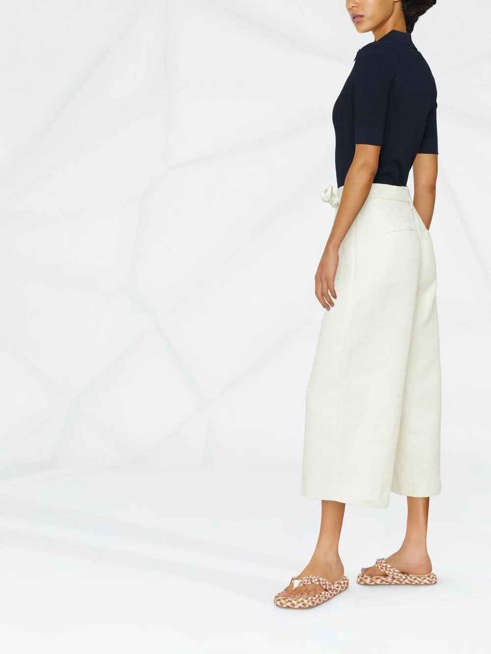 cropped panama trousers - 3