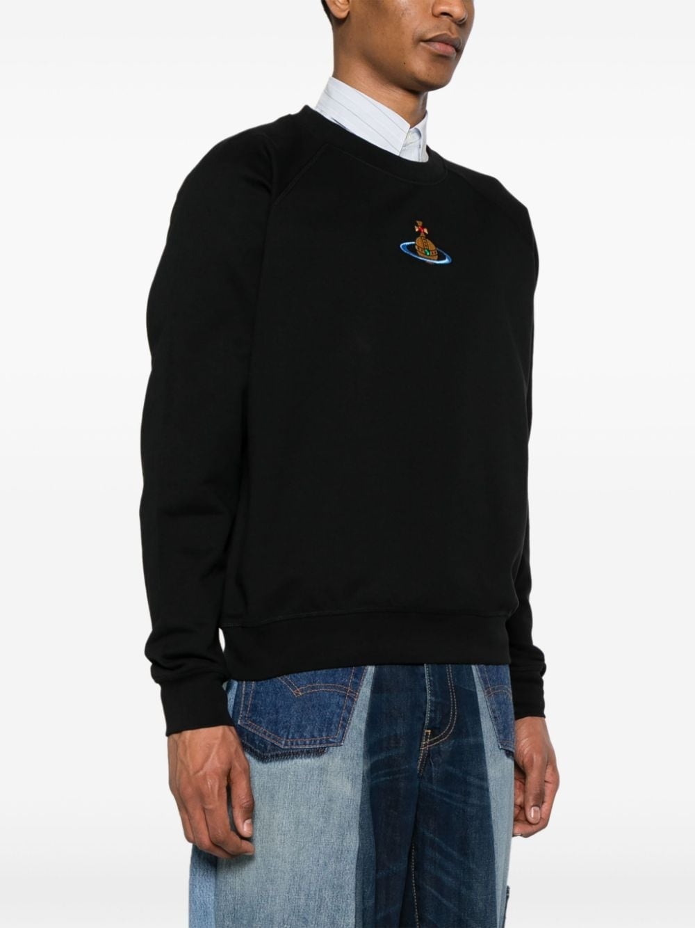 Orb-embroidered cotton sweatshirt - 4