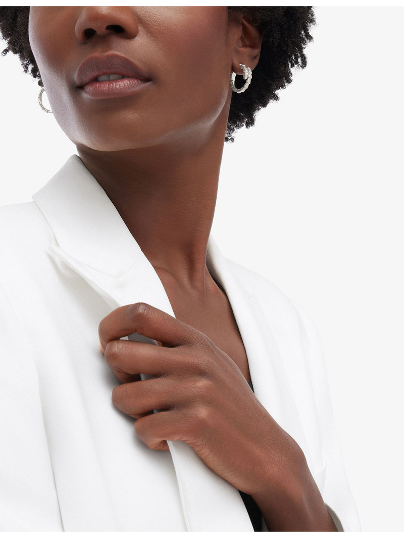 BVLGARI Serpenti Viper 18ct White Gold And 0.18ct Diamond Hoop Earrings outlook