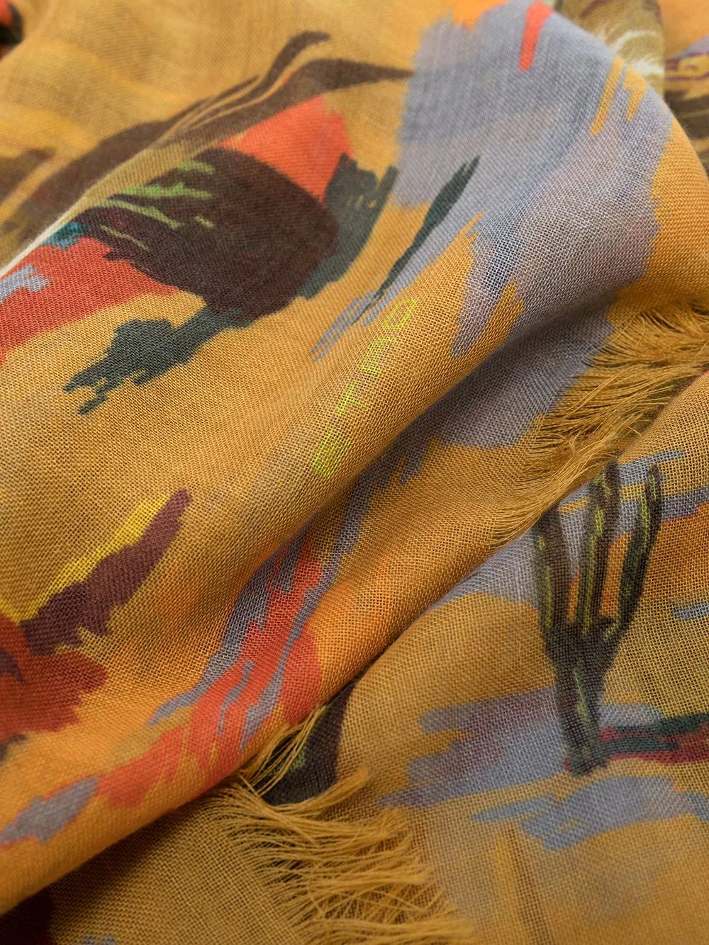 abstract-pattern print cashmere scarf - 3