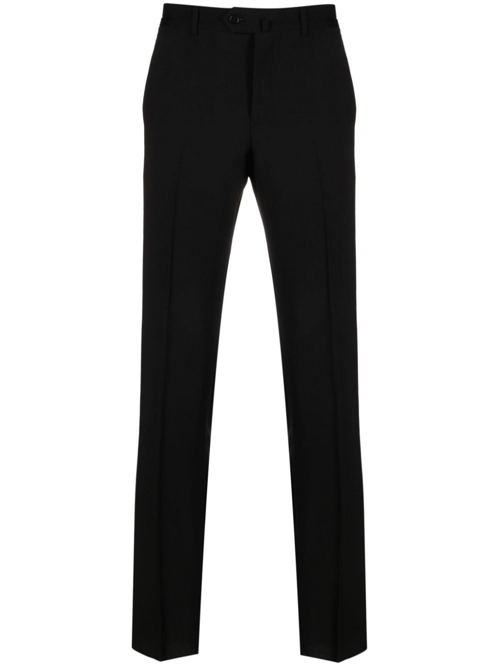 virgin-wool mid-rise tapered trousers - 1