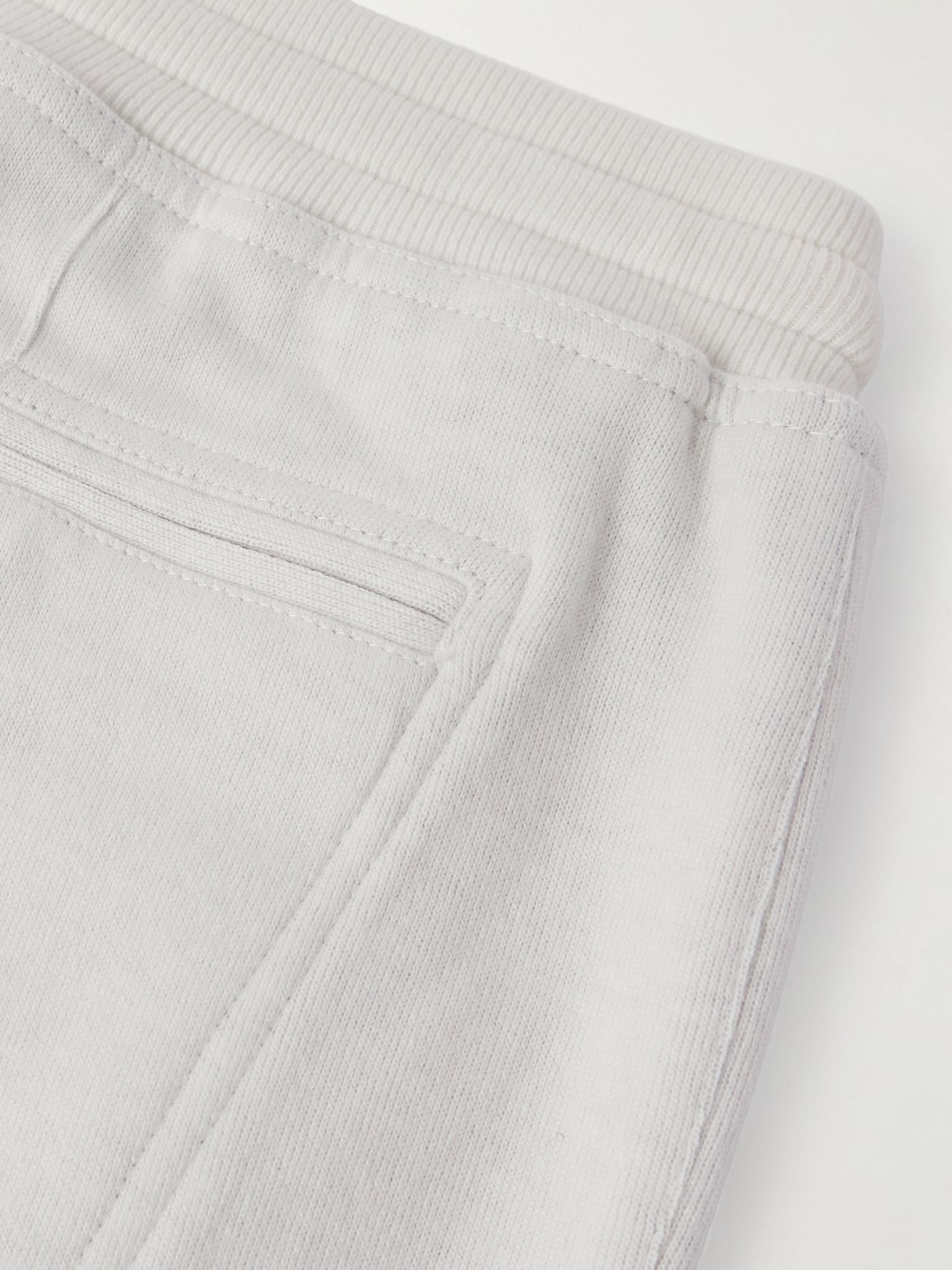 Tapered Pleated Cashmere-Blend Jersey Sweatpants White - 5