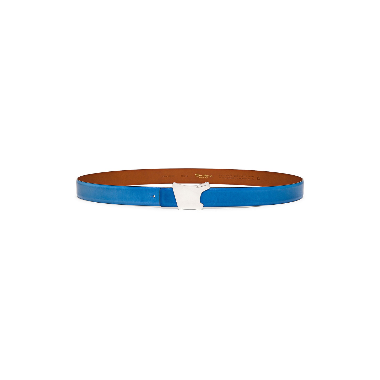 Light blue leather belt strap - 2