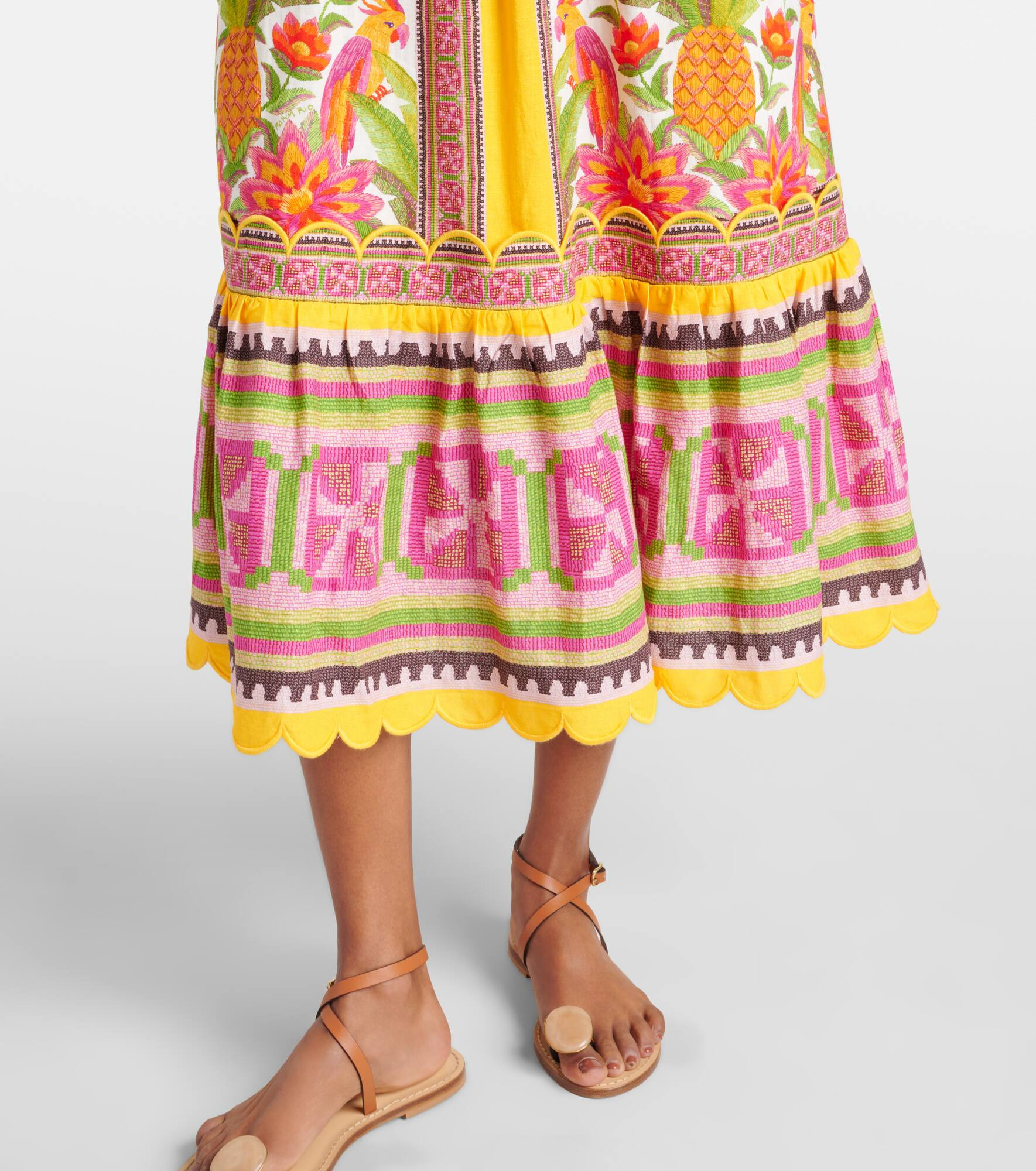 Floral linen-blend maxi dress - 6