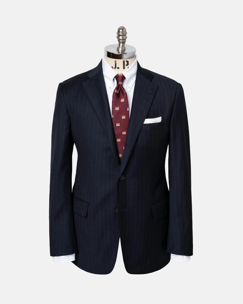 MADE-IN-USA NAVY CHALKSTRIPE SUPER 120S WOOL SUIT 1