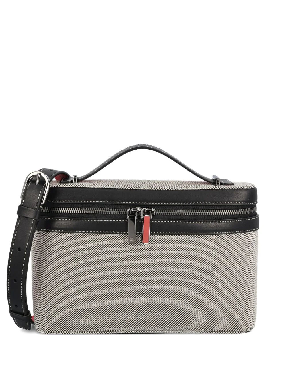 Djanis leather-trimmed canvas clutch bag - 1