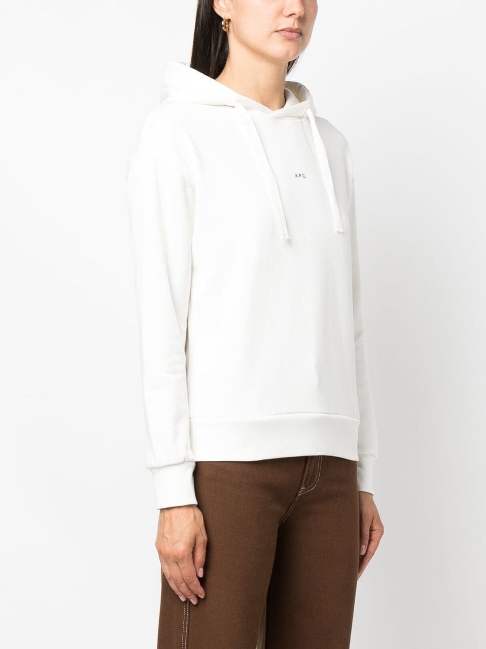 logo-print cotton hoodie - 3