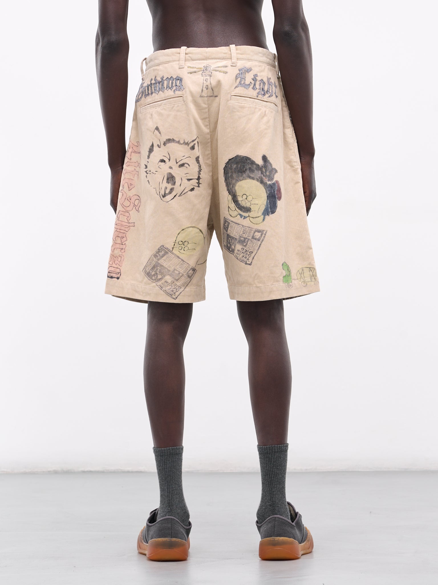 'Memorial Paint' Baggy Corduroy Shorts - 3