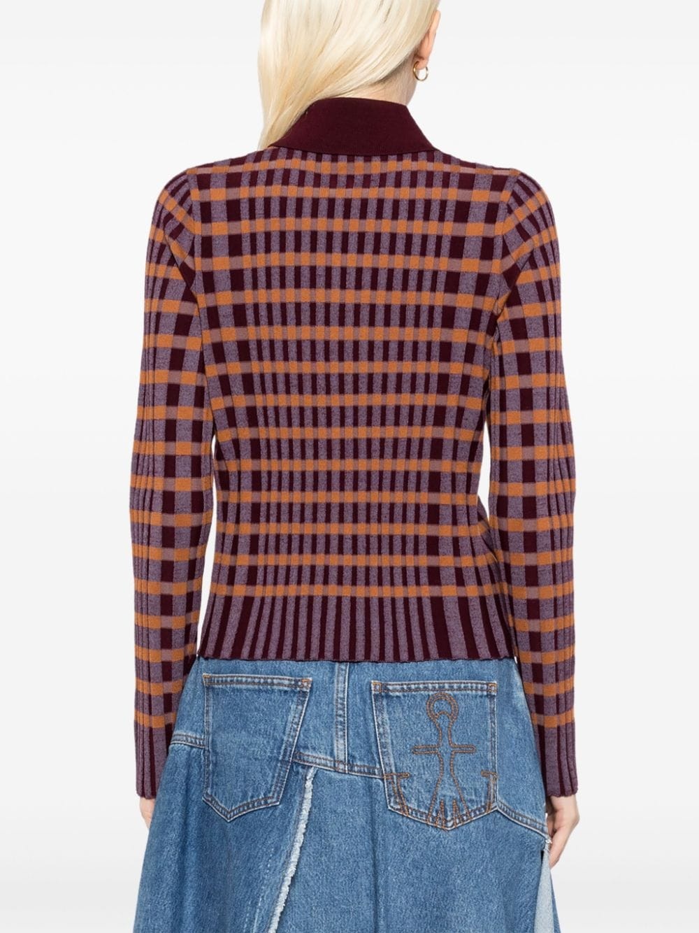 checked knitted shirt - 4