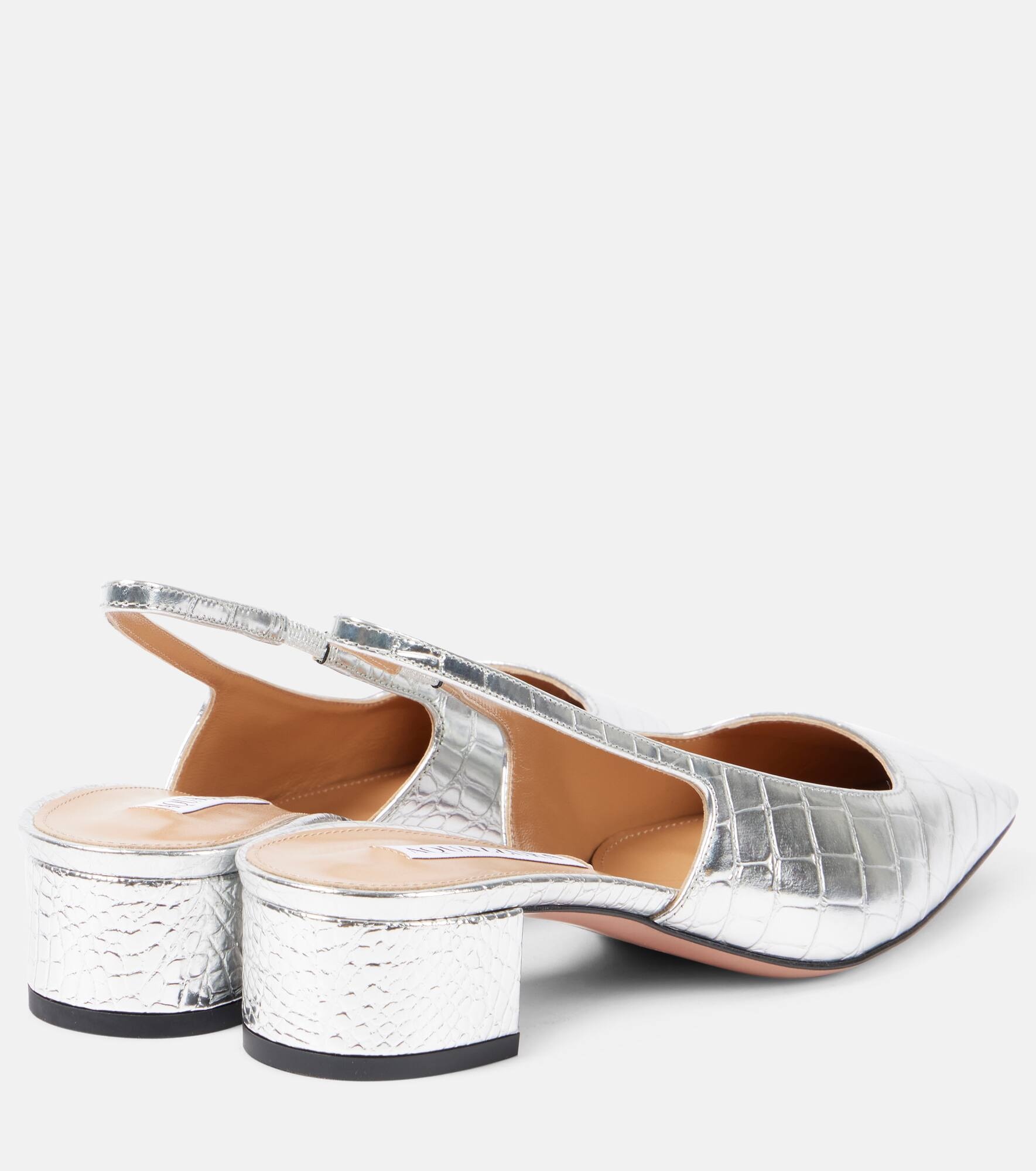 Ginza croc-effect slingback pumps - 3