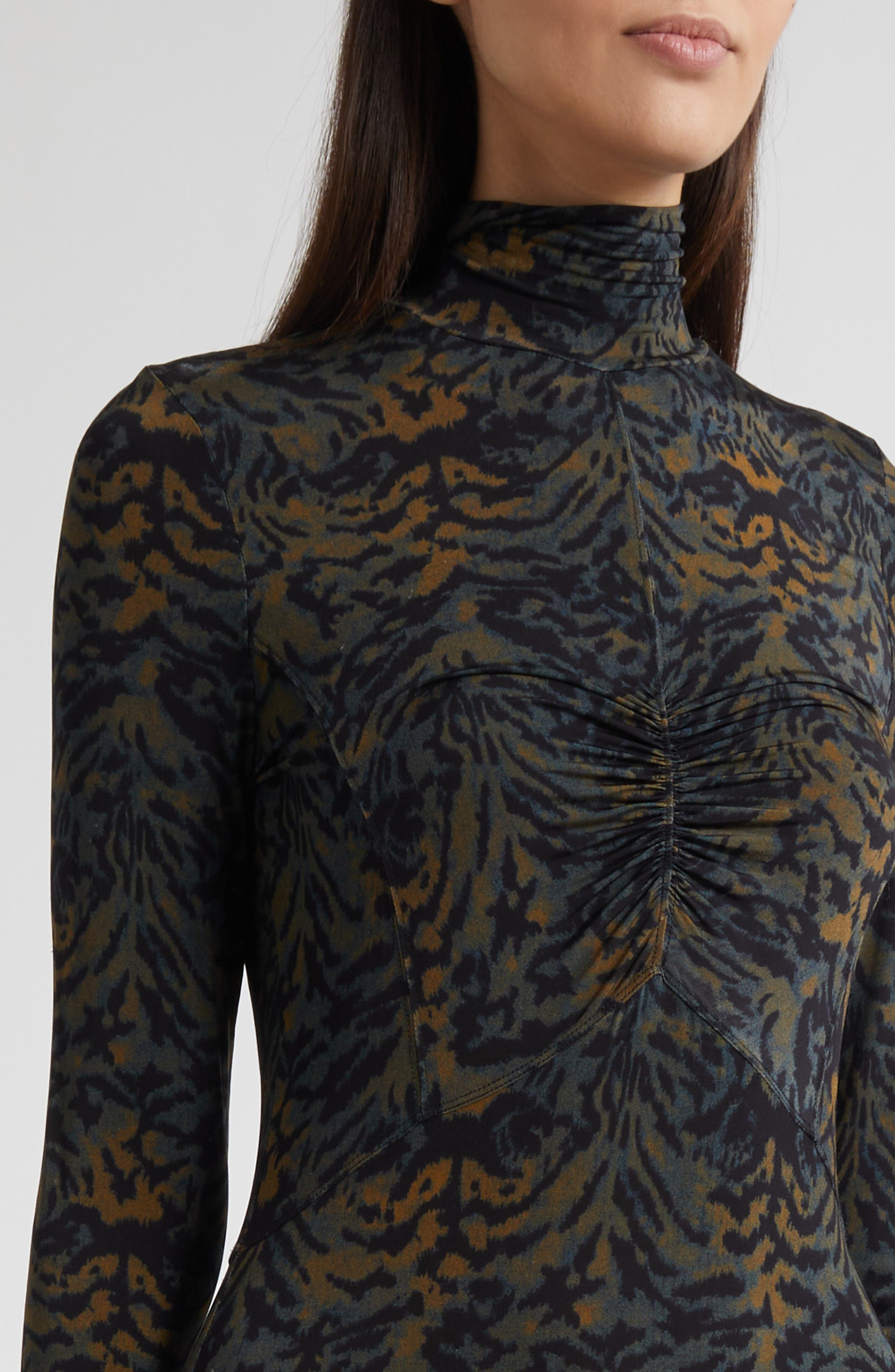 Ulla Johnson Koa Allover Print Long Sleeve Jersey Dress in Night Lily at Nordstrom - 4