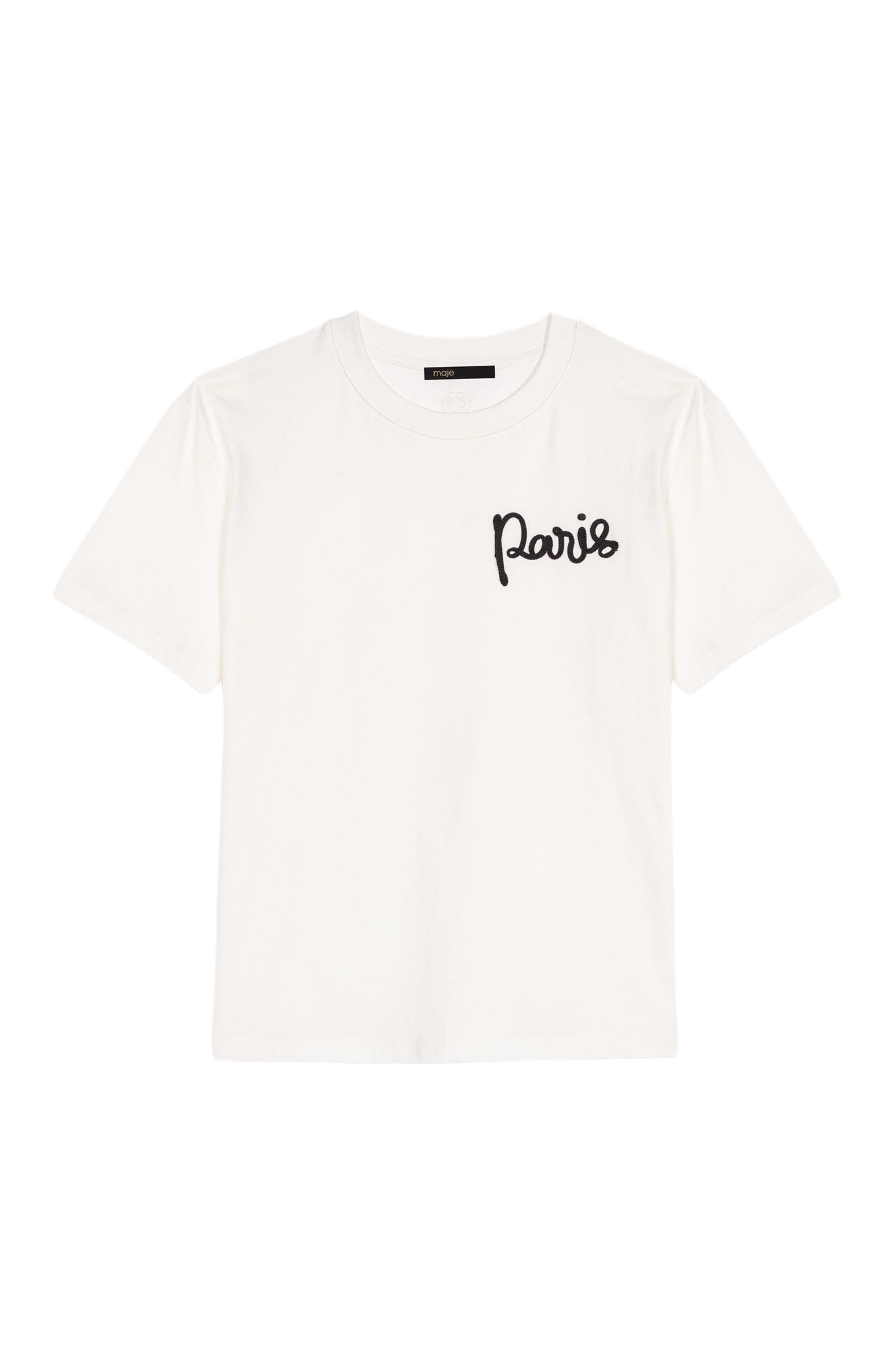 maje T-shirt with embroidered Paris logo in White at Nordstrom - 6