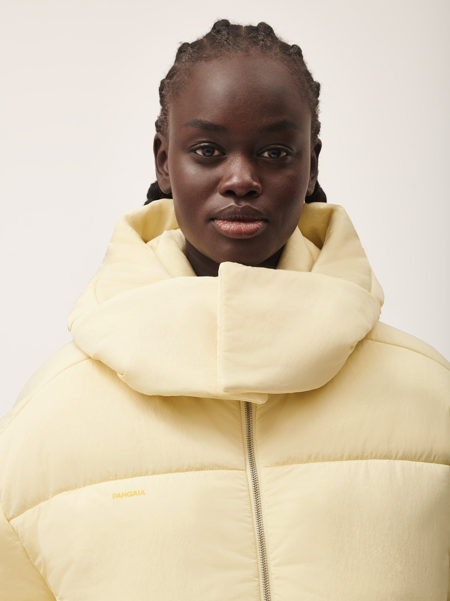 Women’s Flower-Warmth Recycled Nylon Cropped Puffer - Rind Yellow - 4