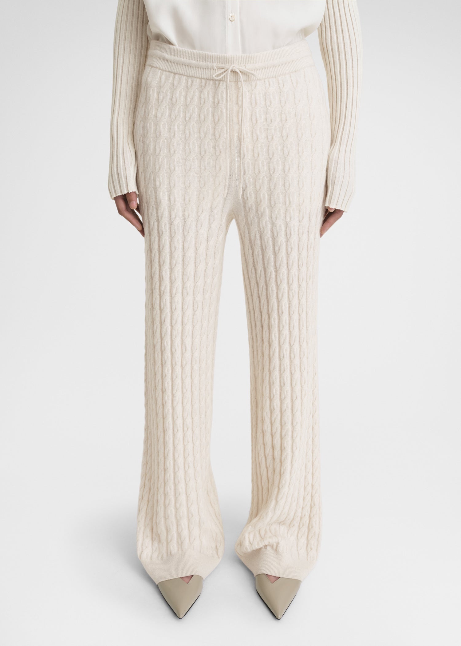 Cable knit trousers snow - 3