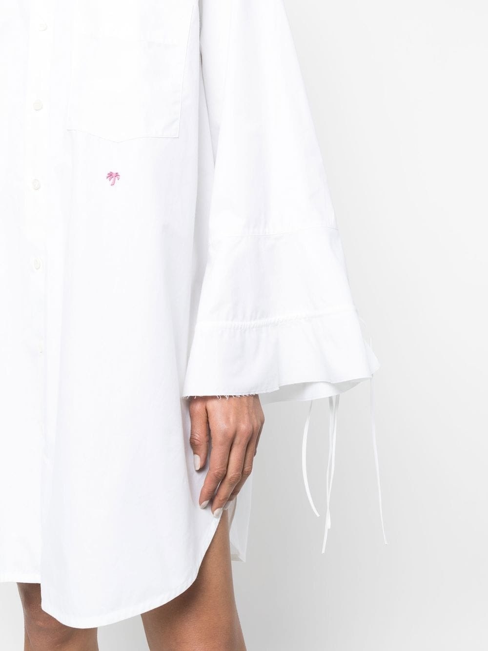 flared-sleeve shirt dress - 5