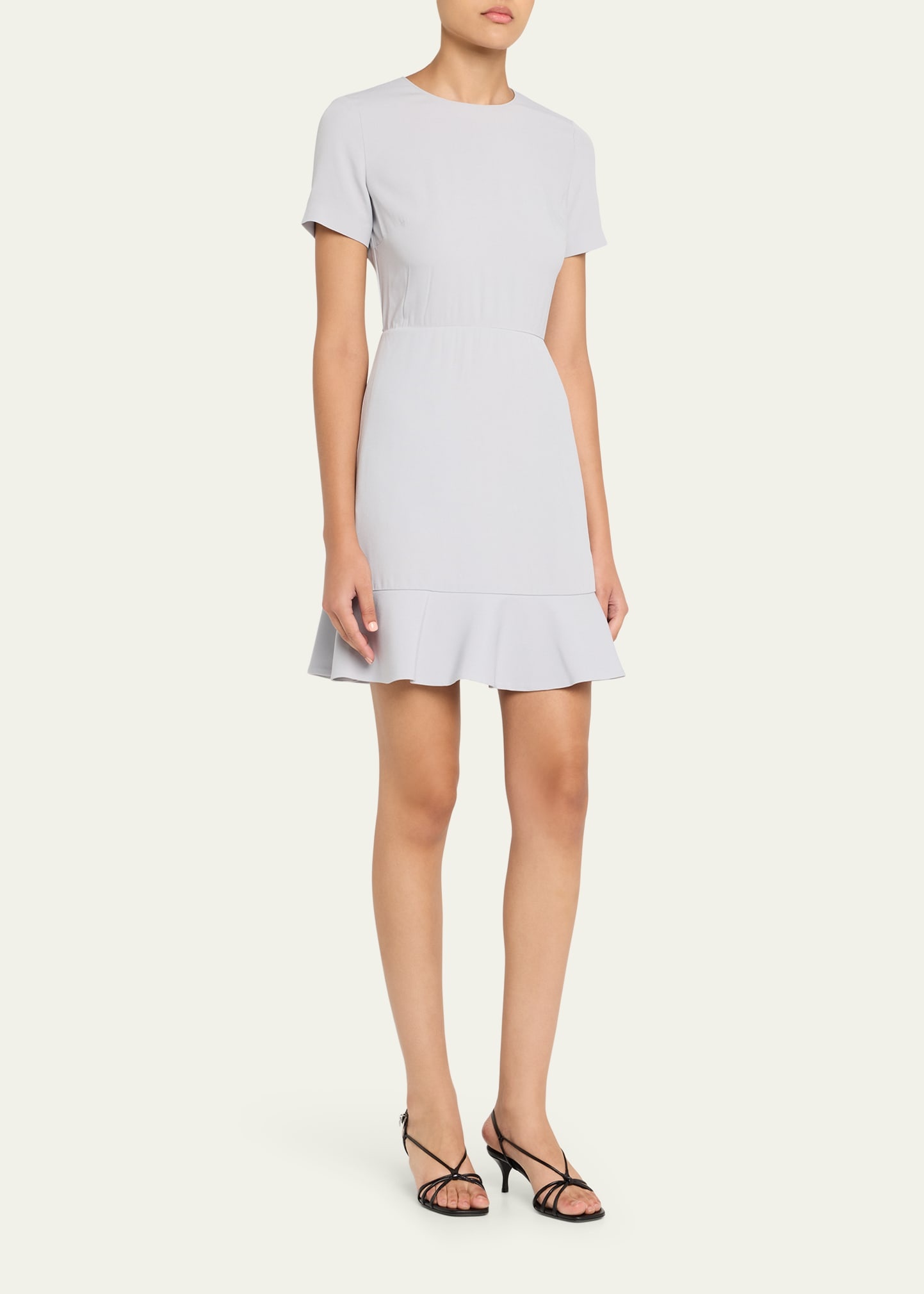 Short-Sleeve Ruffle-Hem Mini Dress - 4