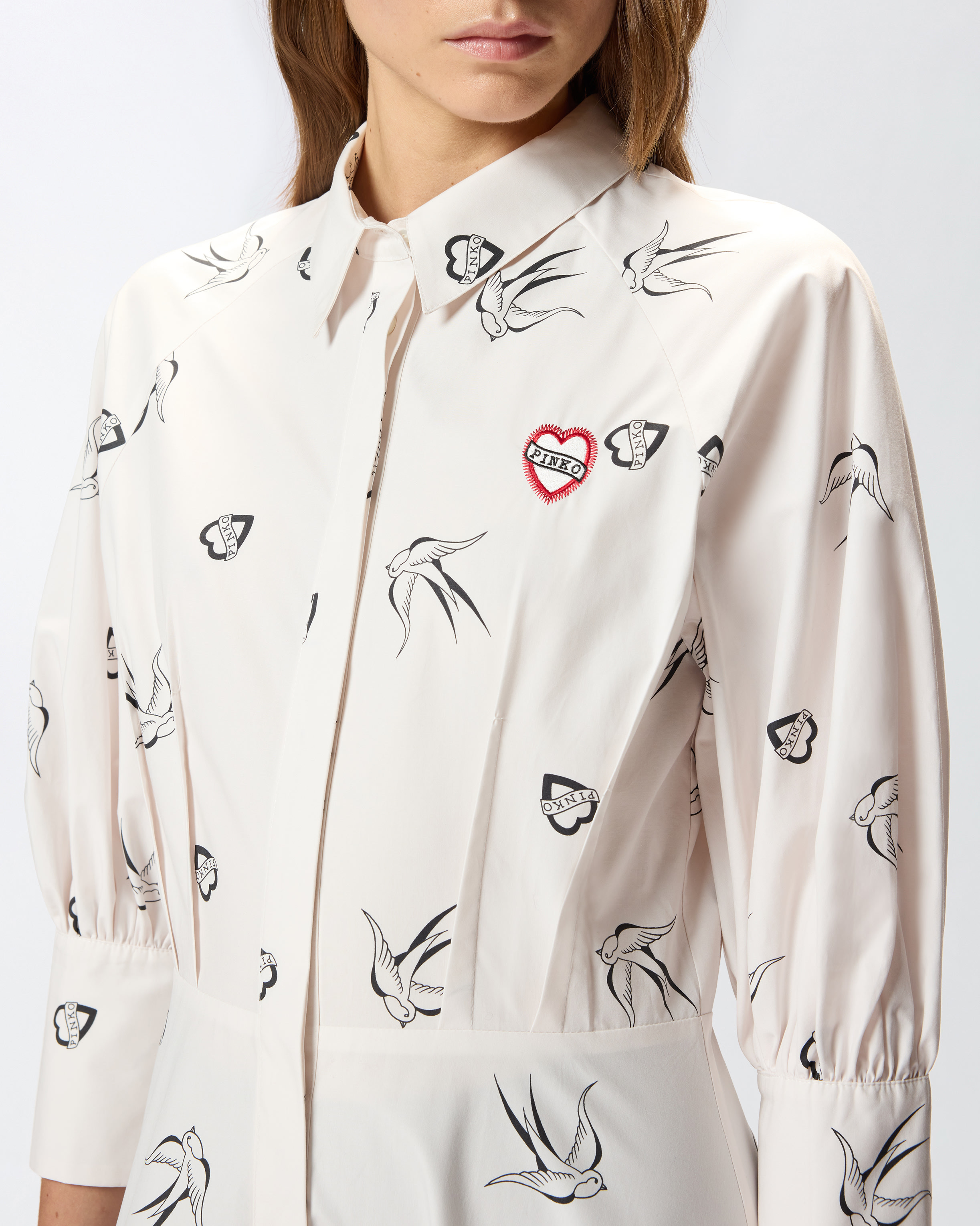 TATTOO-PRINT SHIRT DRESS - 5