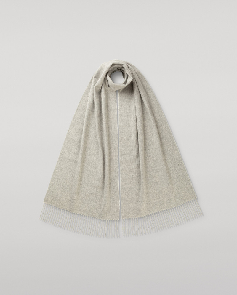 Merino Wool Light Grey Scarf 1