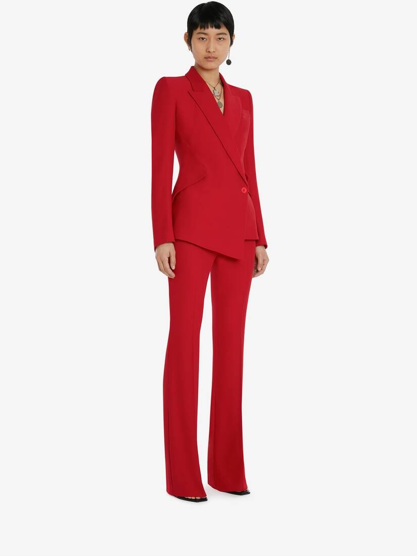 Narrow Bootcut Trousers in Welsh Red - 3