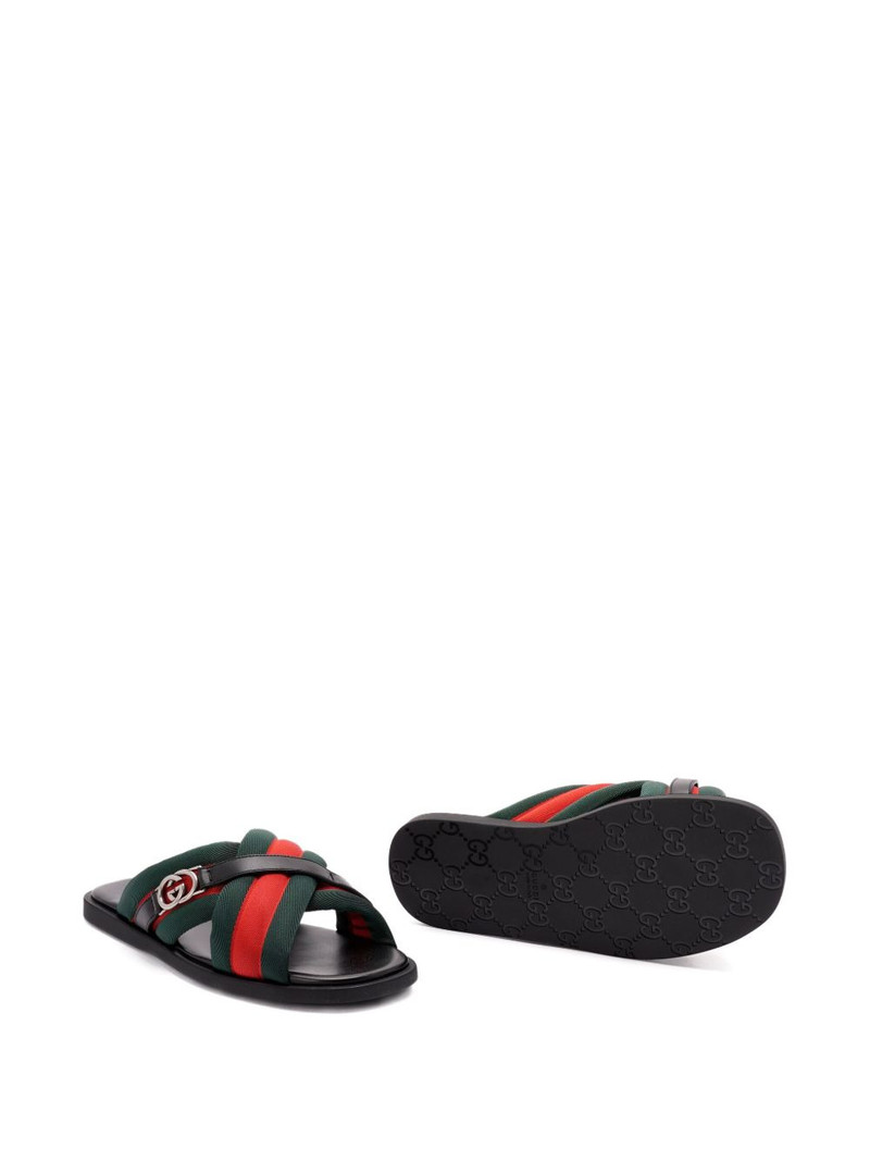 Maverik Web-striped cross-strap sandals 5
