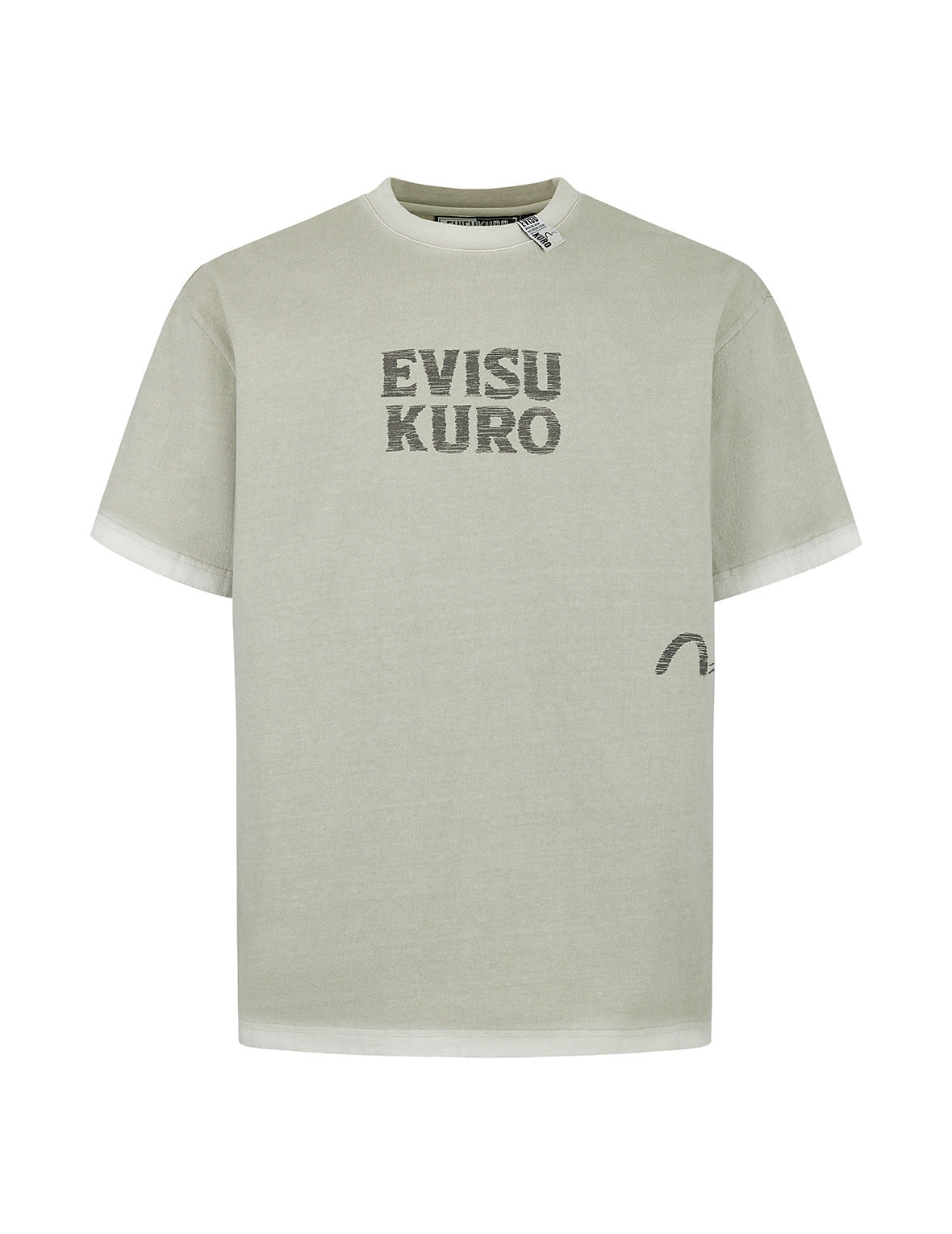 Seagull and Logo Print Washed Relax Fit T-Shirt - 12