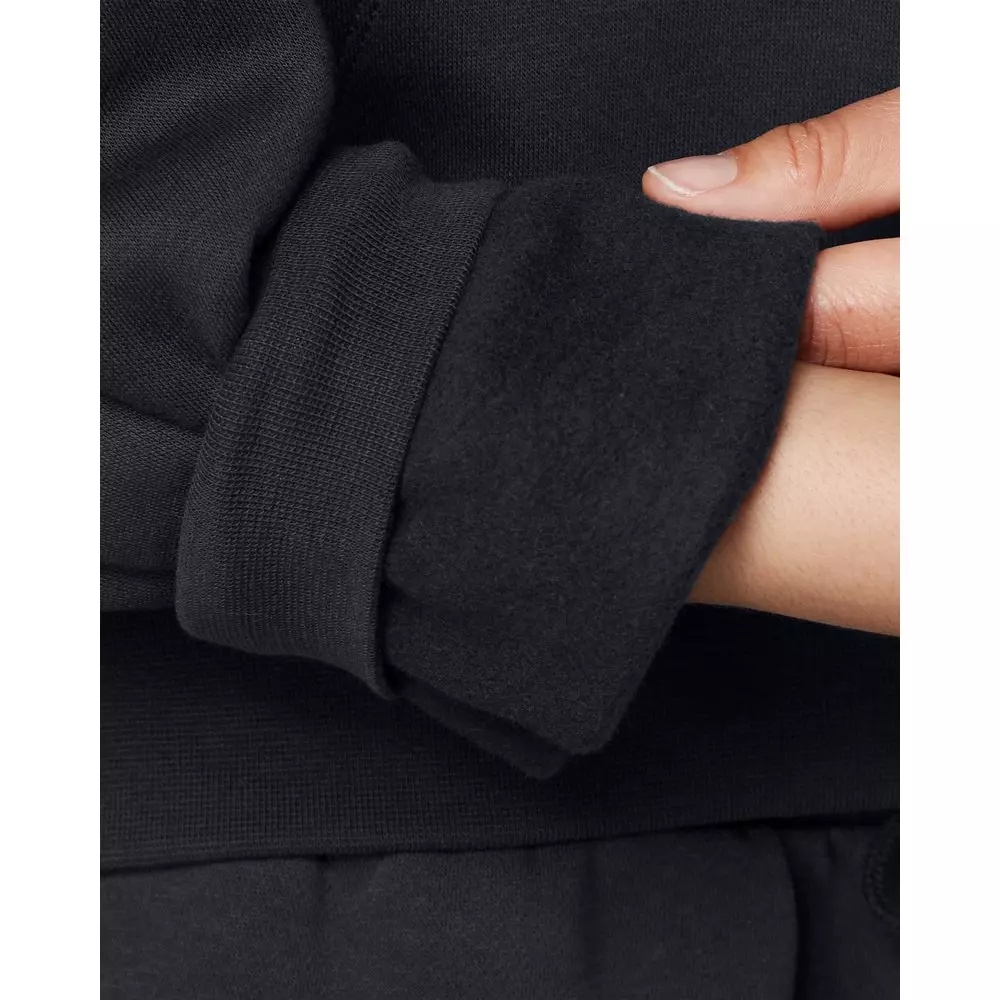 Women's UA Icon Fleece Oversized 1/2 Zip - Black/White - 3