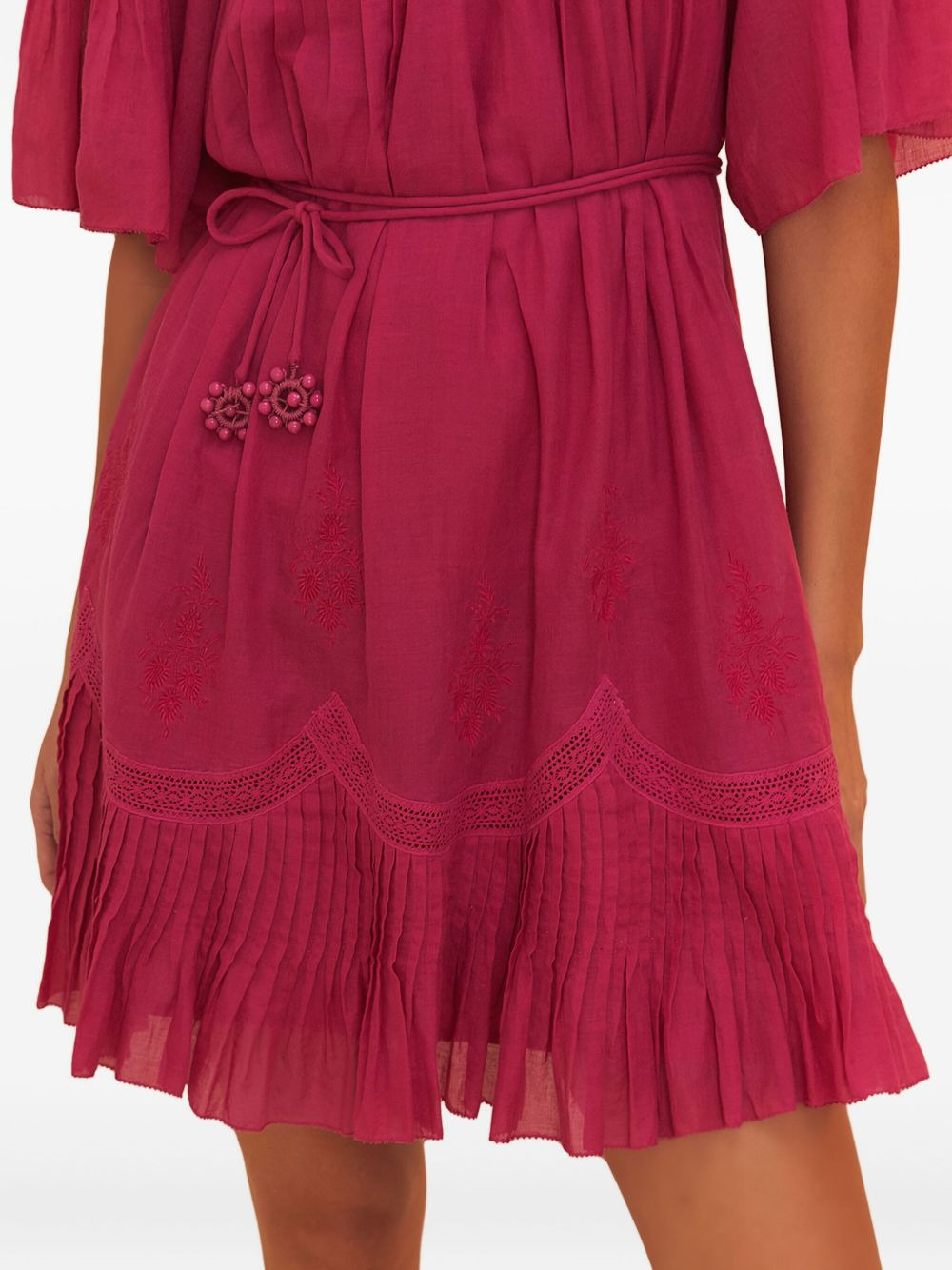 cotton pleated midi dress - 5