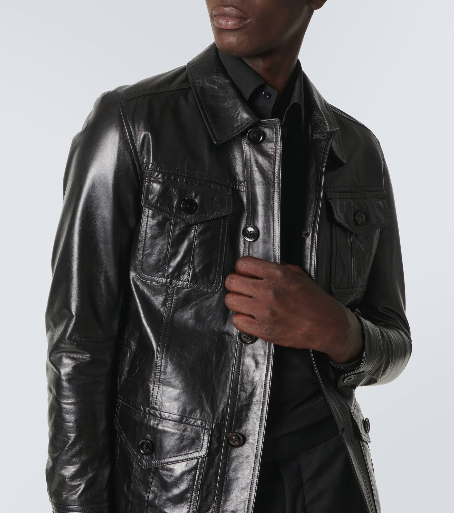 Leather field jacket - 5