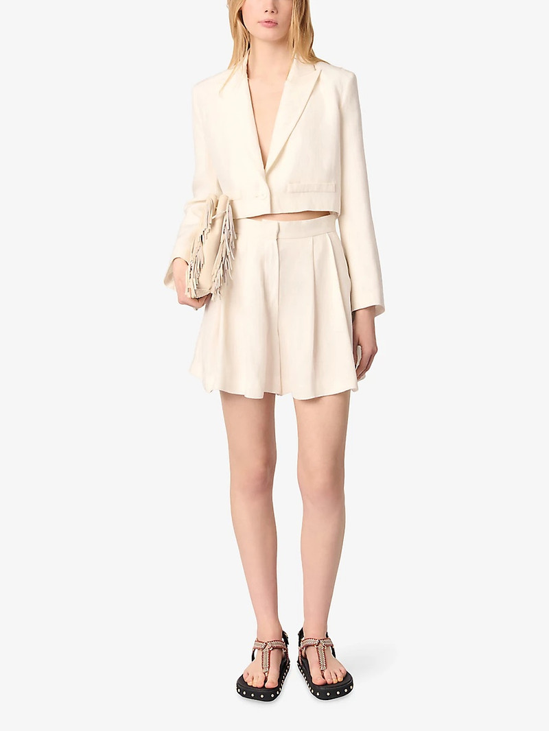 maje Peak-Lapel Cropped Woven Jacket outlook