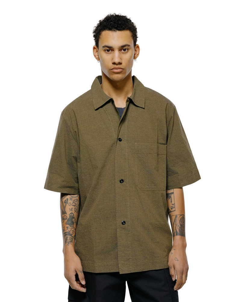 MARGARET HOWELL MHL S/S PJ Shirt Dry Cotton End On End Moss outlook
