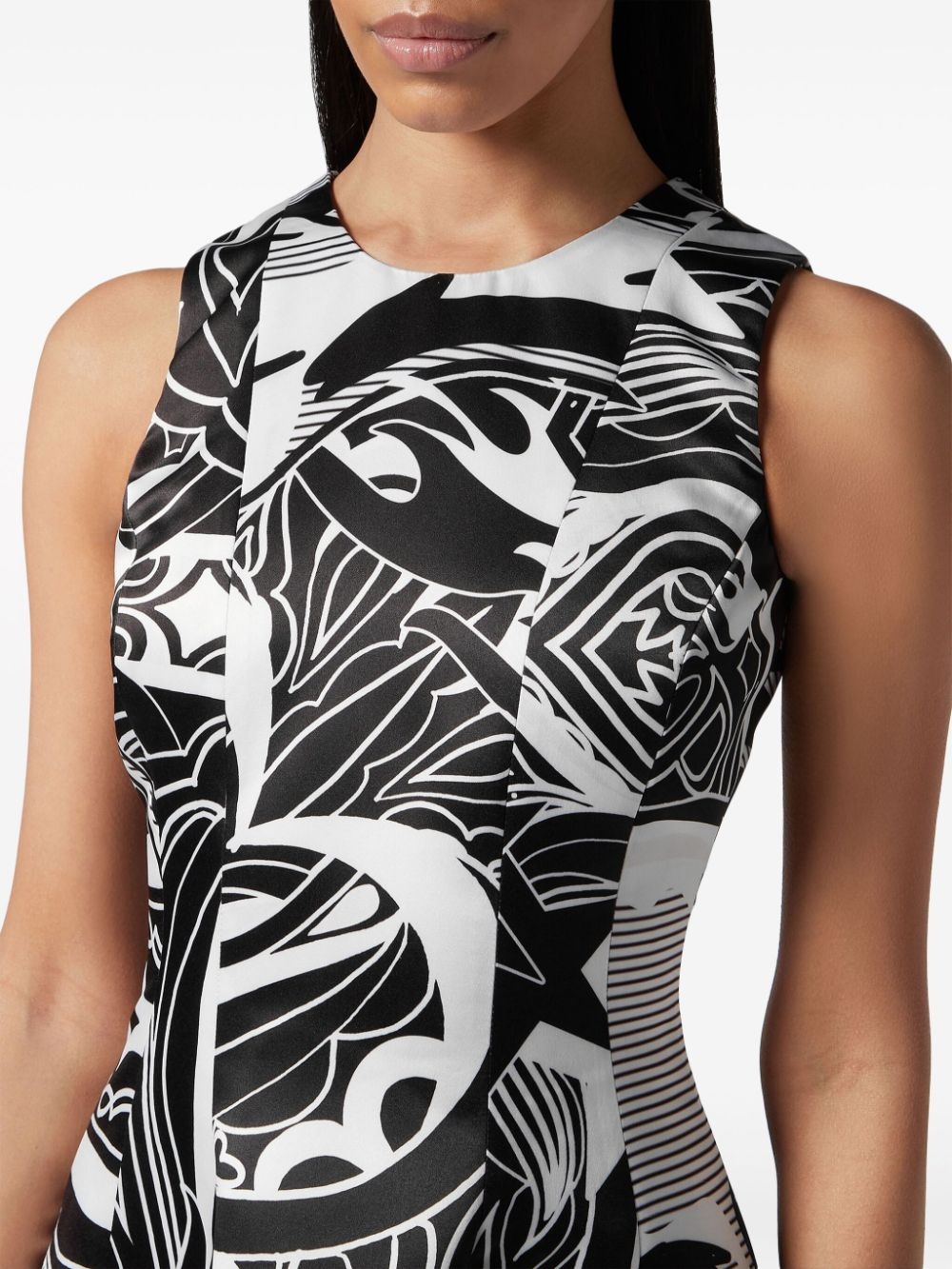 graphic-print duchesse mini dress - 4