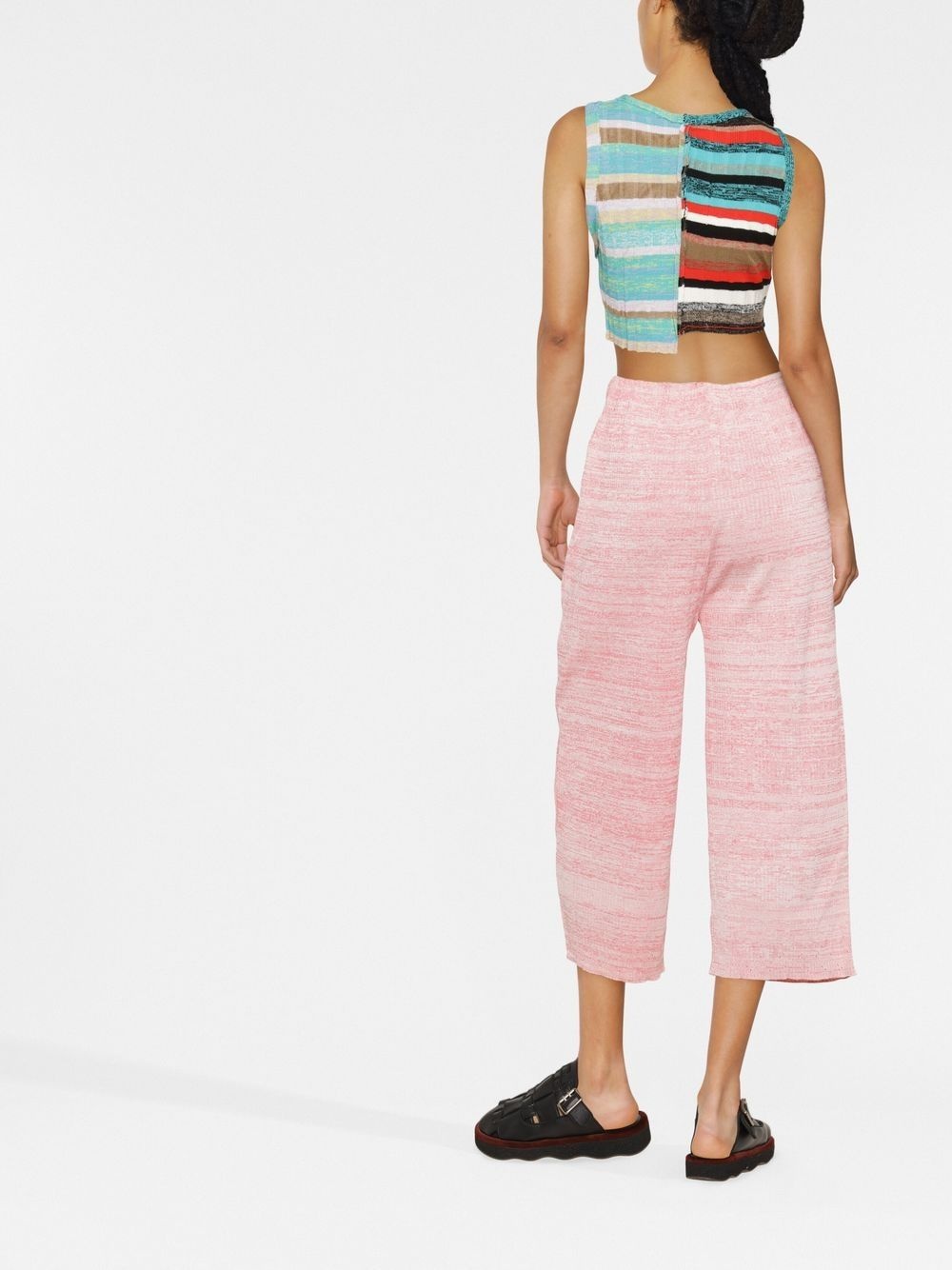 marl-knit cropped trousers - 4