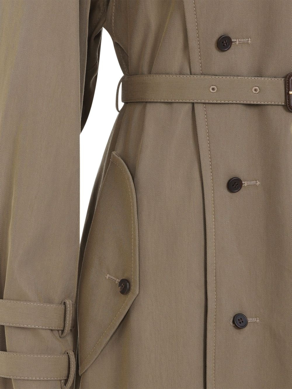 double-breasted belted trench coat - 3