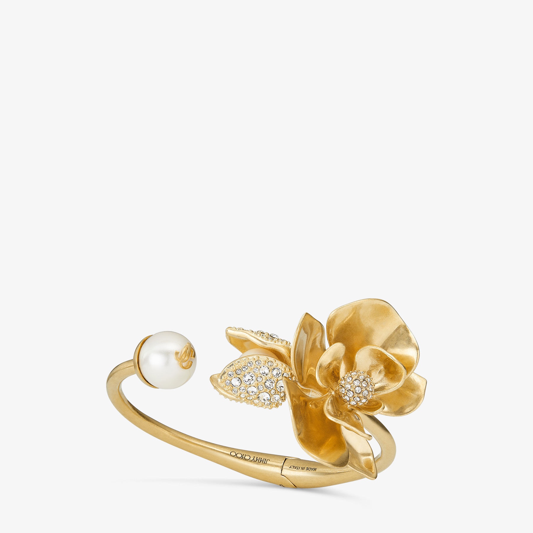 Petal Cuff
Gold-Finish Cuff Bracelet with Pearl and Crystal embellishment - 3